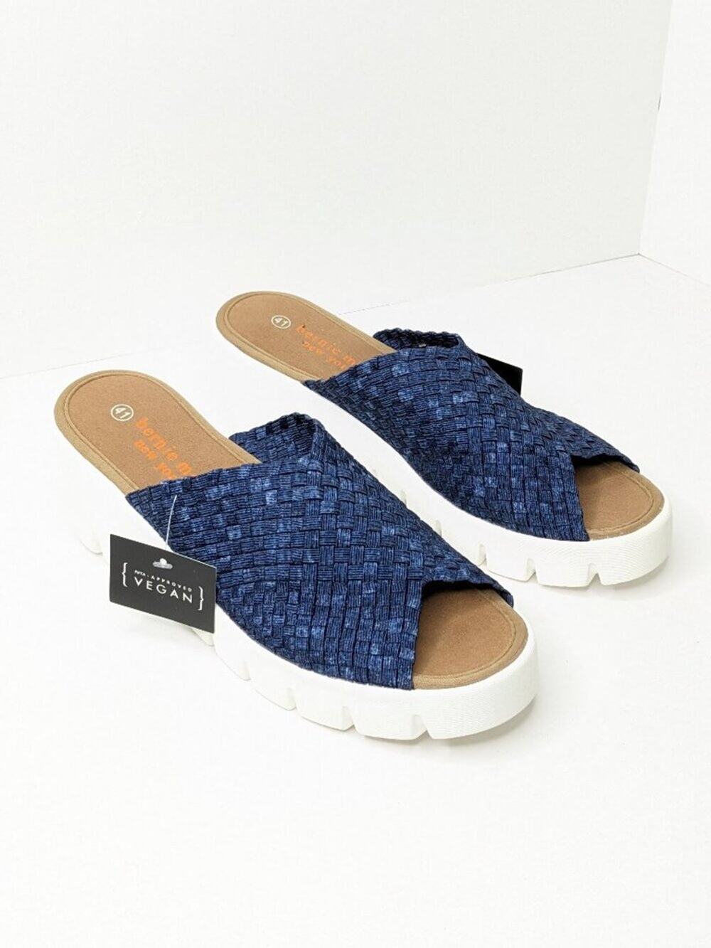 Bernie Mev Venti Wedge Sandals Navy Womens 41 EU (US 10)